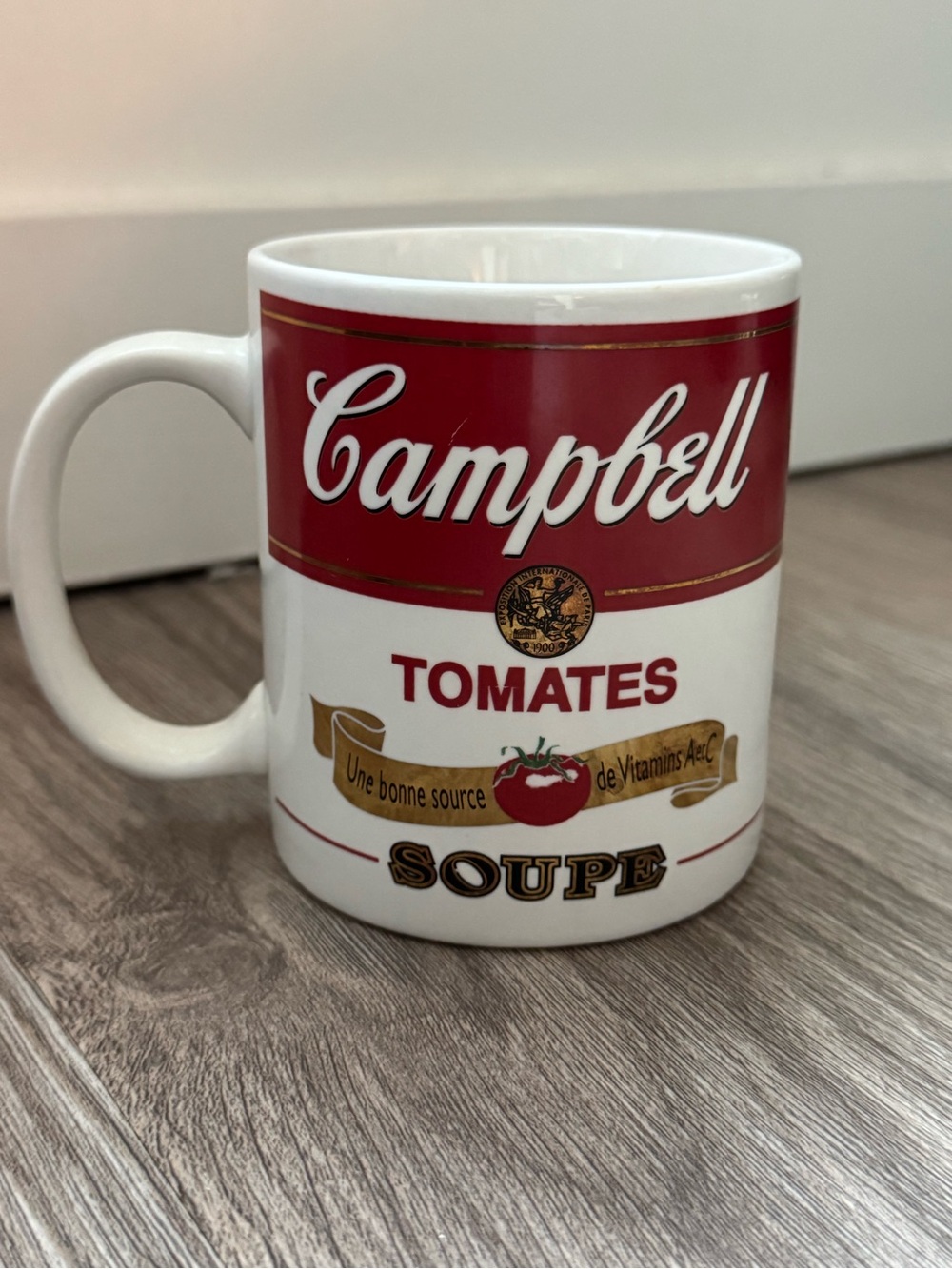 Campbell's Tomato Soup Ceramic Mug Dual Sided English & French Bilingual